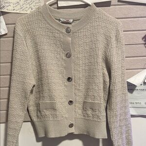 Calvin Klein Textured Beige Cardigan